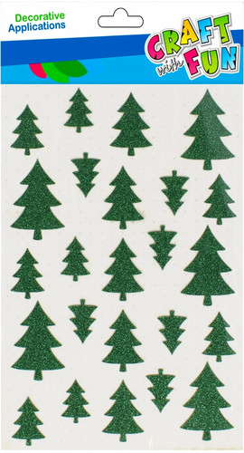 Craft Christmas Self-Adhesive Decoration Set Christmas Tree 24pcs, green