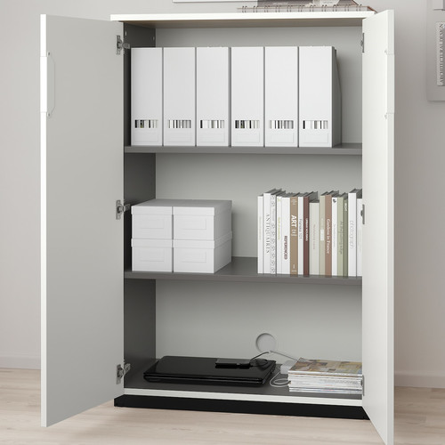 GALANT Cabinet with doors, white, 80x120 cm
