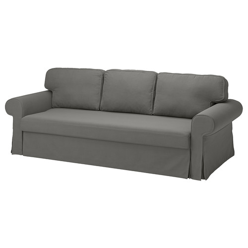 VRETSTORP 3-seat sofa-bed, Hakebo dark grey