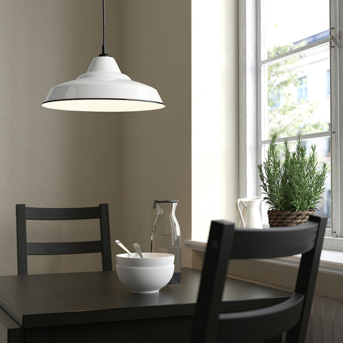 TRETTIOEN Pendant lamp, white, 38 cm