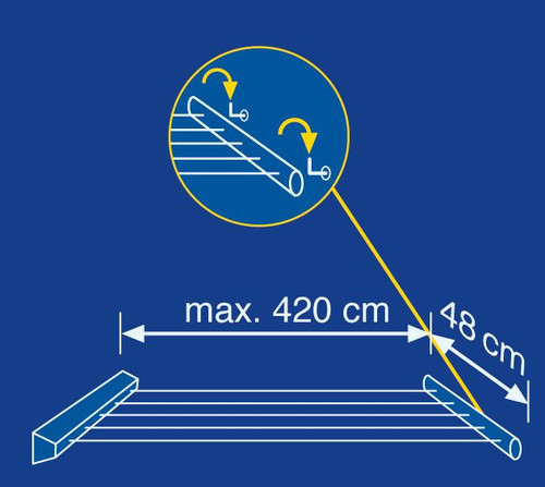 Leifheit Wall Mounted Airer Dryer Rollfix 210 Longline