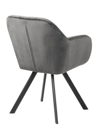 Upholstered Chair Lola, auto return, velvet, dark grey