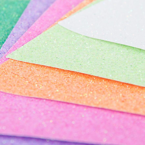 Glitter Colour Paper A4 6 Sheets