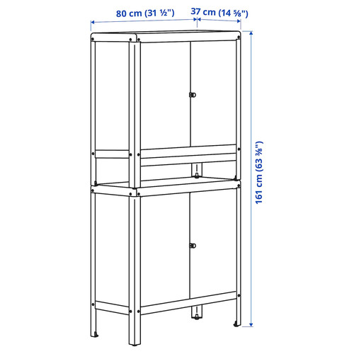 KOLBJÖRN Cabinet in/outdoor, beige, 80x161 cm