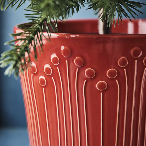 VINTERFINT Plant pot, red, 12 cm