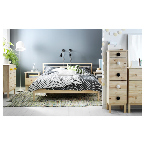 TARVA Bed frame, pine, Leirsund, 140x200 cm