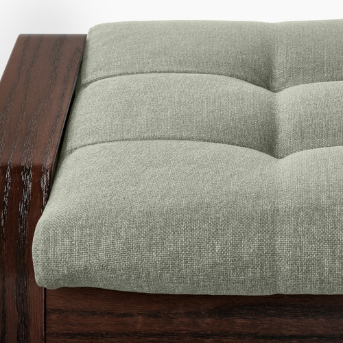 POÄNG Armchair and footstool, brown/Gunnared light green