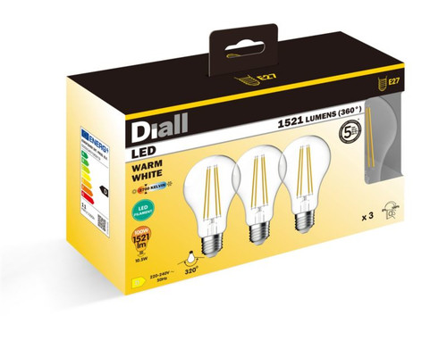 Diall LED Bulb A70 E27 1521 lm 2700 K DIM 3-pack