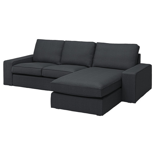 KIVIK 3-seat sofa with chaise longue, Tresund anthracite