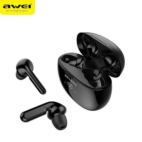Awei Bluetooth Headphones Earphones 5.0 TWS T15P Black