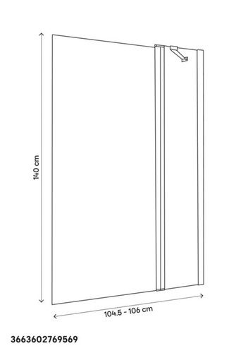 GoodHome 2-Panel Bath Screen Calera 140 x 105 cm, white/pattern