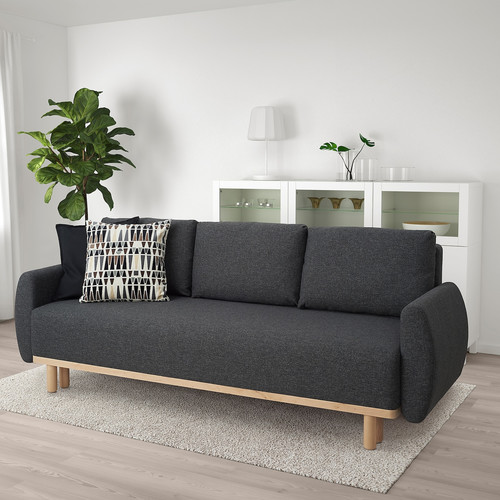 GRUNNARP 3-seat sofa-bed, Gunnared dark grey