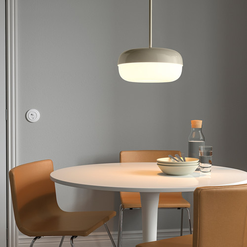 BLÅSVERK Pendant lamp, beige, 37 cm