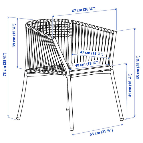 SEGERÖN Chair with armrests, outdoor, dark green