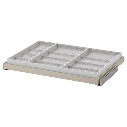 KOMPLEMENT Pull-out tray with insert, beige/light grey, 75x58 cm