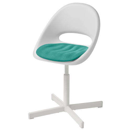 PYNTEN Children´s seat pad for desk chair, turquoise, 33x32 cm