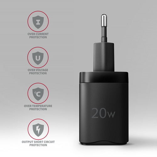 AXAGON Wall Charger EU Plug ACU-PQ20 PD&QC 20W, black