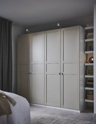 PAX / FLISBERGET Wardrobe, white/light beige, 200x60x201 cm