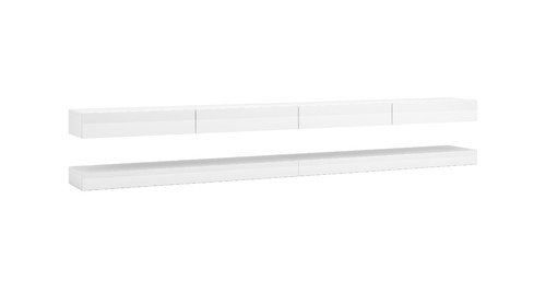 TV Wall-mounted Cabinet Fly Double, white/high-gloss white