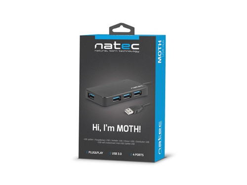 Natec USB3.0 4-Port Hub, black