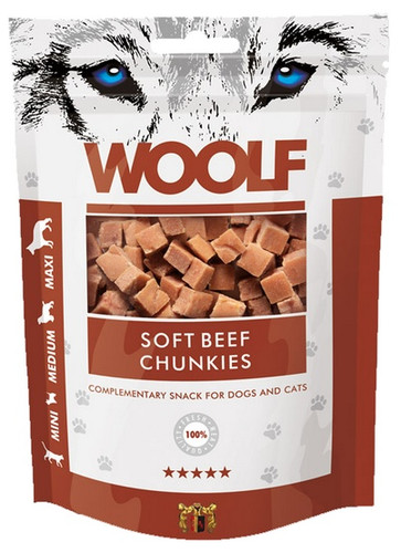 Woolf Soft Beef Chunkies Snack for Dogs & Cats 100g