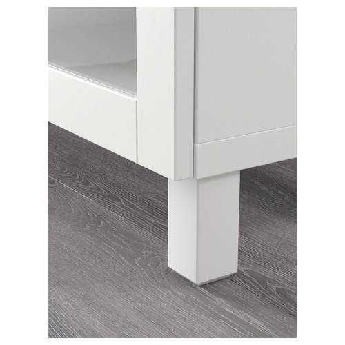 BESTÅ Storage combination with drawers, white Lappviken, Sindvik/Stubbarp white clear glass, 180x42x74 cm