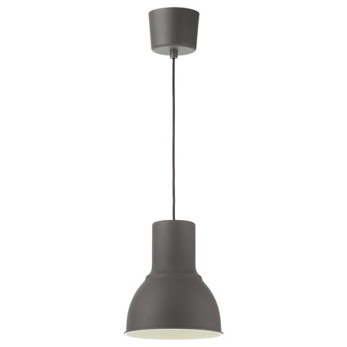 HEKTAR Pendant lamp, dark grey, 22 cm