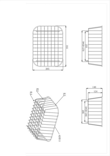 GoodHome Steel Wire Basket Datil, chrome effect