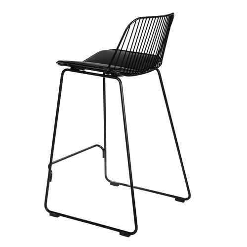 Bar Stool with Seat Pad Dill Low, black