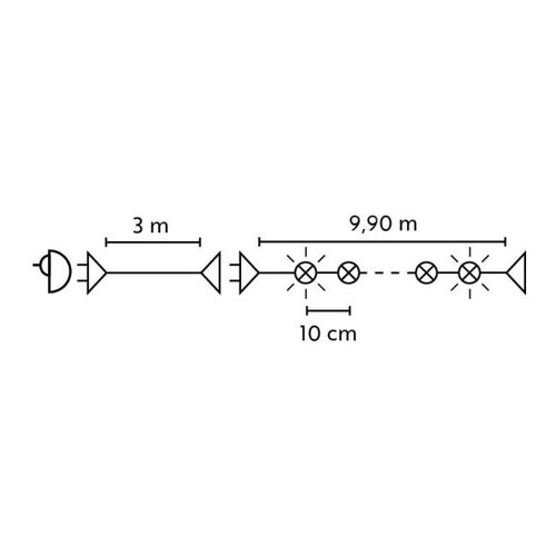 Christmas Lights LED 100L 9.9m, flash, cool white/transparent, in-/outdoor