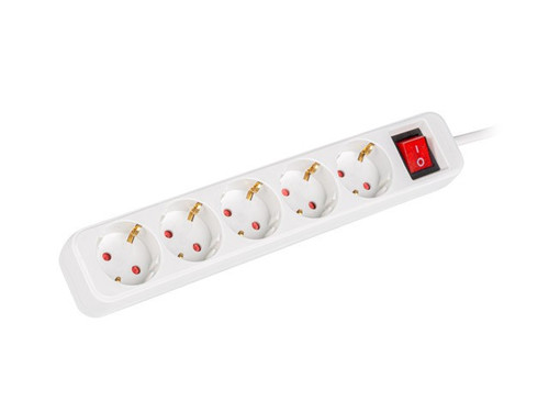 Lanberg Power Strip 1.5m 5x Schuko Outlet PS1-05F-0150-W, white