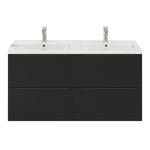 Goodhome Wall-mounted Basin Cabinet Imandra 120cm, matt black