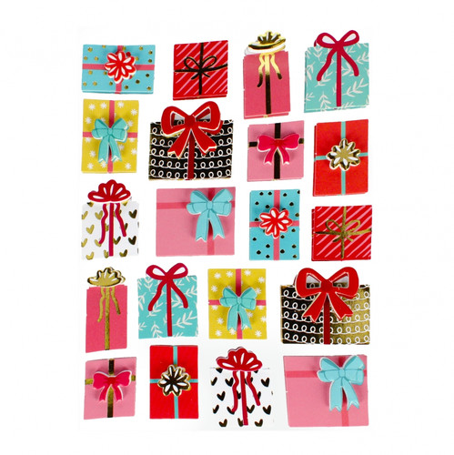 Christmas 3D Decorative Stickers Presents 6pcs