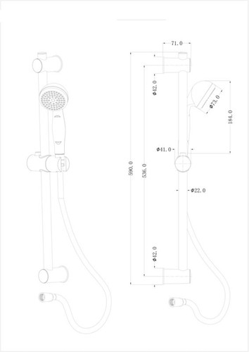 GoodHome Shower Kit Blyth, chrome