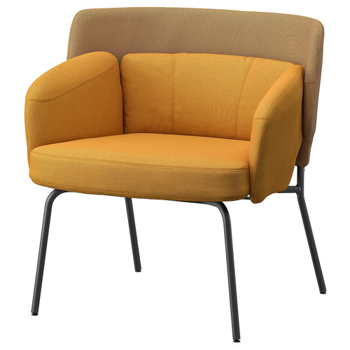 BINGSTA Armchair, Vissle dark yellow, Kabusa dark yellow