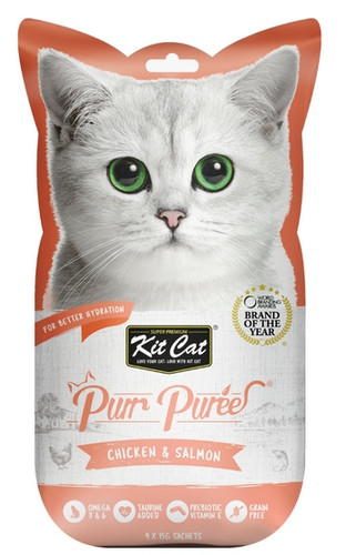 Kit Cat PurrPuree Chicken & Salmon 4x15g