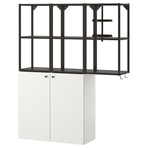 ENHET Wall storage combination, anthracite, white, 120x30x150 cm