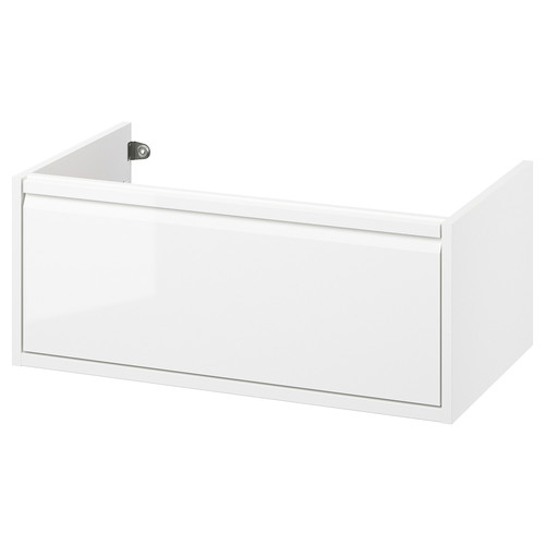 ÄNGSJÖN Wash-stand with drawer, high-gloss white, 80x48x33 cm