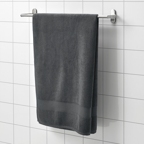 FREDRIKSJÖN Bath sheet, dark grey, 100x150 cm