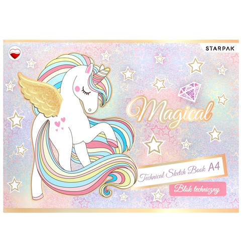 Technical Sketch Book A4 20pcs Magical Unicorn