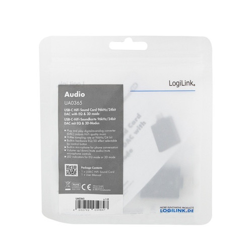 LogiLink USB-C/M Audio Adapter to 2x Jack 3.5mm 7.1