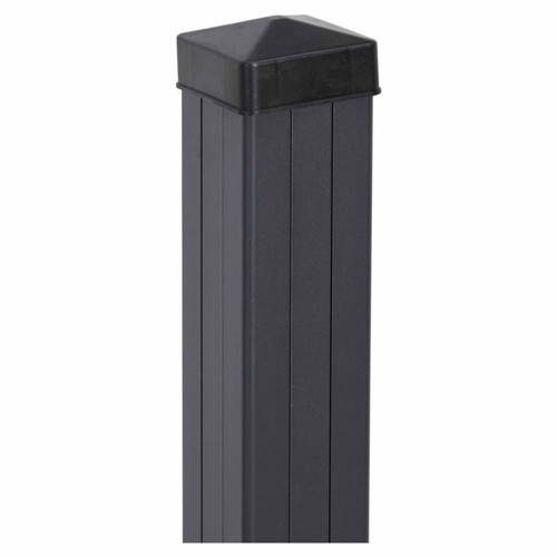 Blooma Neva Aluminium Slotted Fence Post 7 x 7 x 240 cm, grey