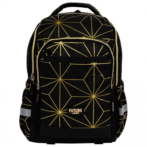 School Backpack 26x39x13 Future, black-gold