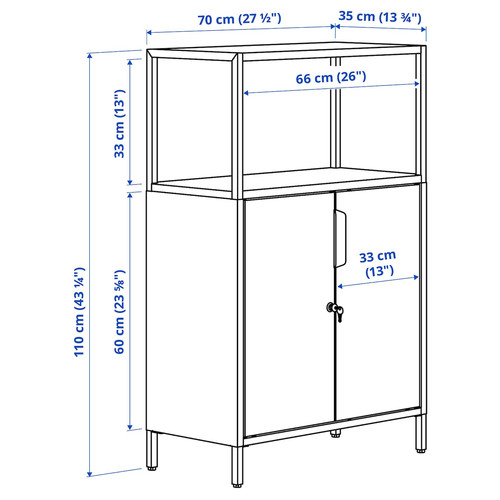 TROTTEN Cabinet with doors, white, 70x110 cm