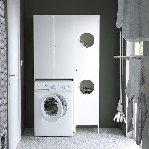 NYSJÖN Storage combination for laundry, white, 105x32x190 cm