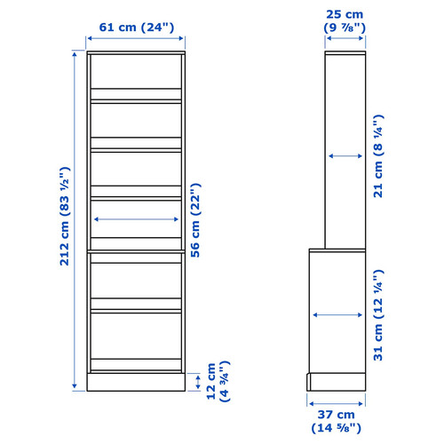 HAVSTA Shelving unit with plinth, grey, 61x212x37 cm