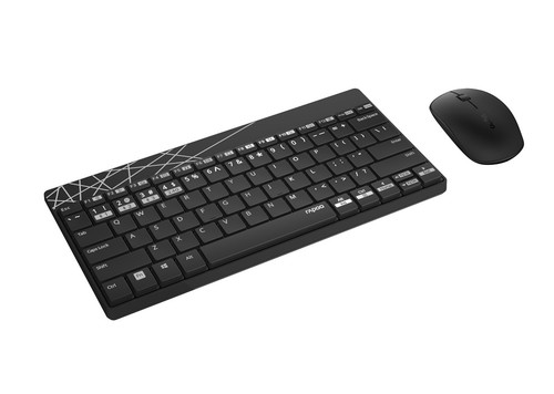 Rapoo Optical Wireless Mouse and Keyboard Set 8000M UI, black