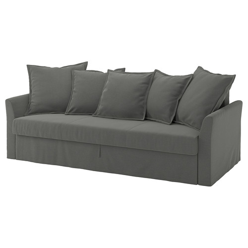 HOLMSUND Cover for 3-seat sofa-bed, Borgunda dark grey