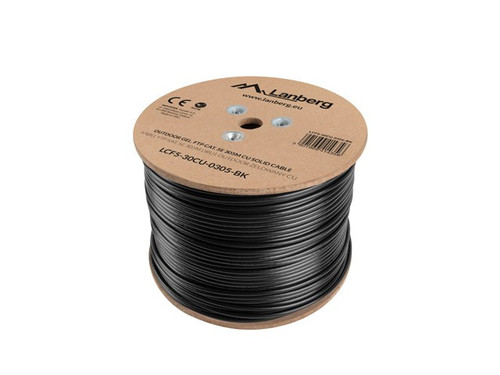 Lanberg FTP Solid Cable Cat.5E 305m CU outdoor, gel-filled, 305m, black