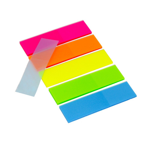 Removable Self-stick Notes Fluo 12x44mm, 5x 25pcs